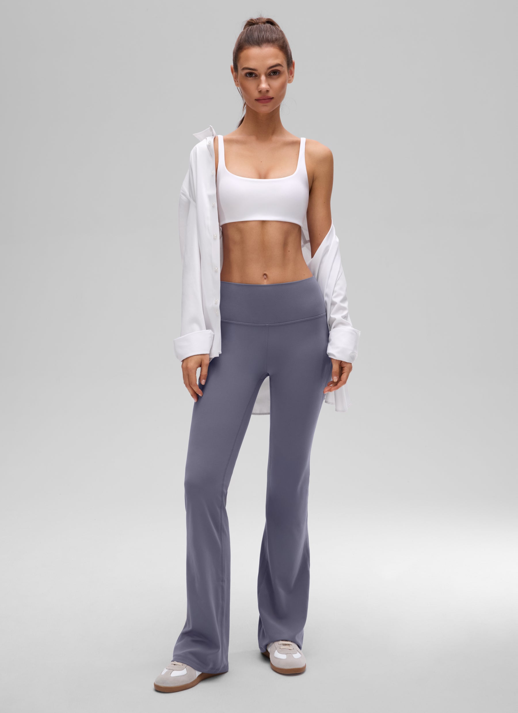 CRZ YOGA Women Butterluxe Square Neck Cami Padded Mini Bra White