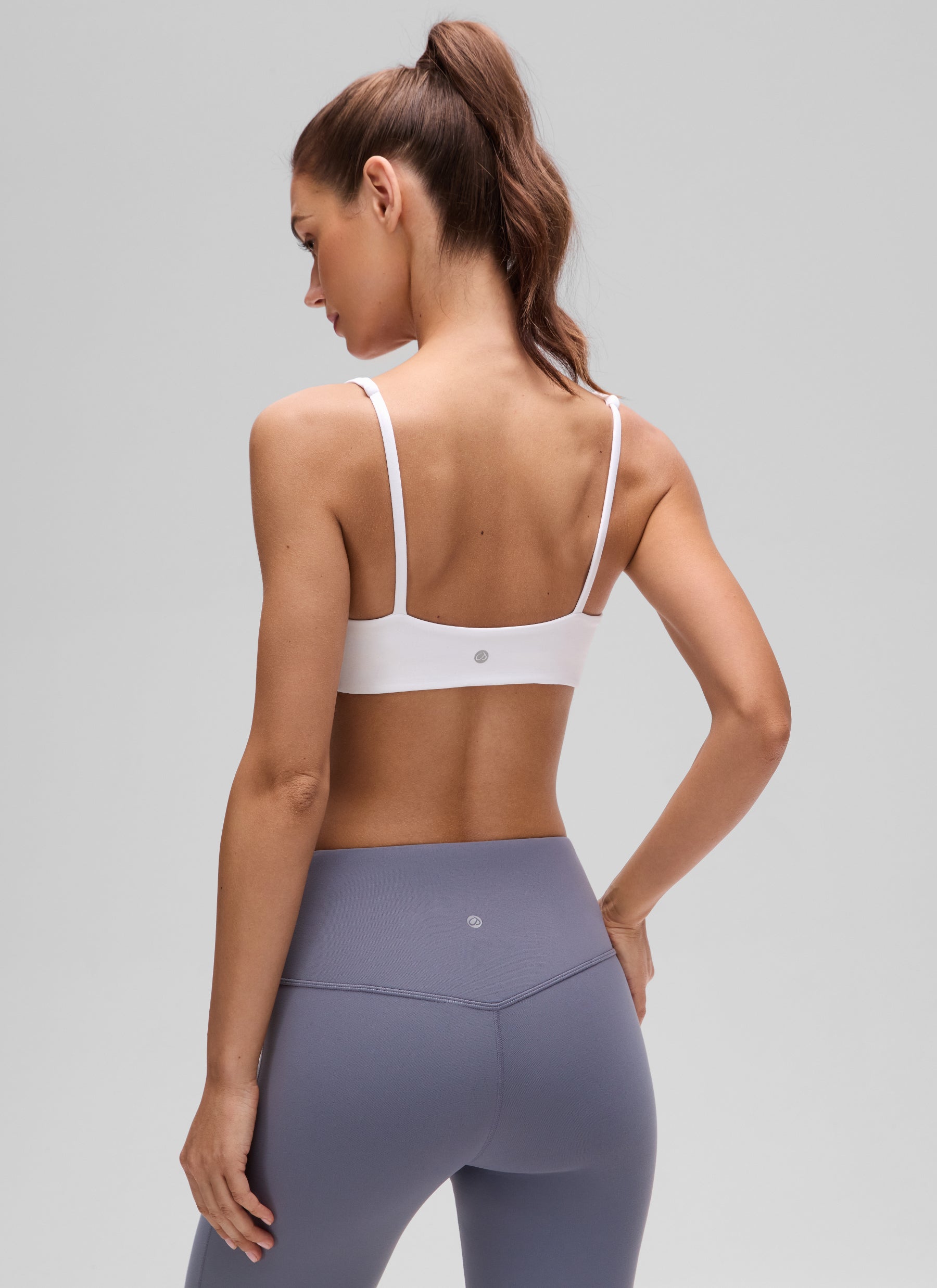 CRZ YOGA Women Butterluxe Square Neck Cami Padded Mini Bra White